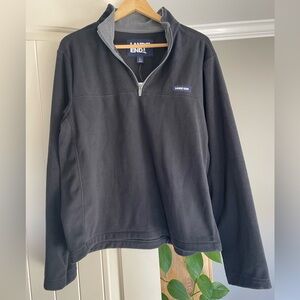 NWT Lands’ End Black Fleece Quarter Zip Pullover Men’s Size Large
